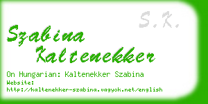 szabina kaltenekker business card